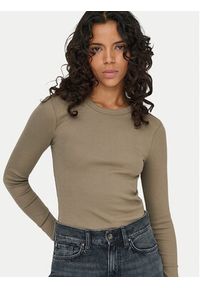 only - ONLY Bluzka Val 15371305 Brązowy Regular Fit. Kolor: brązowy. Materiał: bawełna #4