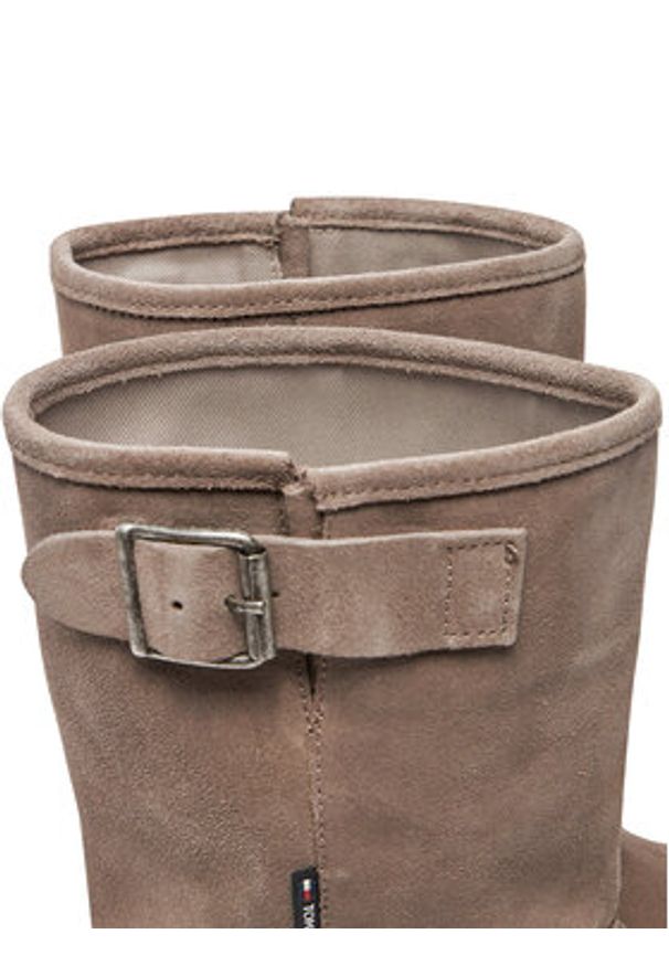Tommy Jeans Botki Tjw Urban Biker Boot Suede EN0EN02729 Szary. Kolor: szary. Materiał: skóra, zamsz