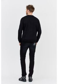 Valentino Garavani - VALENTINO GARAVANI Czarna bluza męska z logo vltn, Rozmiar XL. Kolor: czarny. Materiał: prążkowany. Wzór: aplikacja