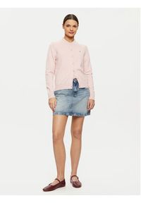 TOMMY HILFIGER - Tommy Hilfiger Kardigan WW0WW42370 Różowy Regular Fit. Kolor: różowy. Materiał: bawełna, syntetyk #5
