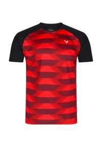 Koszulka do tenisa dla dorosłych Victor T-33102 CD. Kolor: czarny, czerwony, wielokolorowy. Sport: tenis