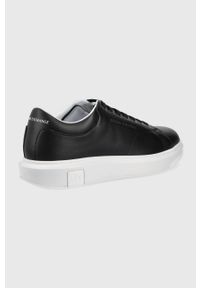 Armani Exchange sneakersy skórzane kolor czarny XUX123 XV534 00002. Nosek buta: okrągły. Zapięcie: sznurówki. Kolor: czarny. Materiał: skóra. Obcas: na obcasie. Wysokość obcasa: niski #5