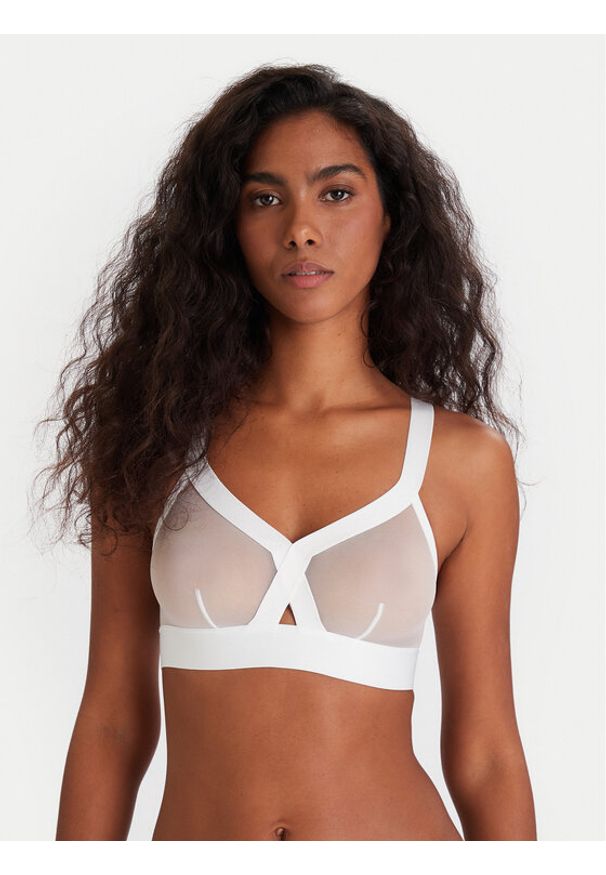DKNY Biustonosz bezfiszbinowy DK4084 Biały. Kolor: biały. Materiał: syntetyk