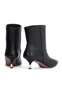 Kazar - Czarne botki damskie. Okazja: na co dzień. Kolor: czarny. Materiał: skóra. Obcas: na obcasie. Styl: casual. Wysokość obcasa: niski #3
