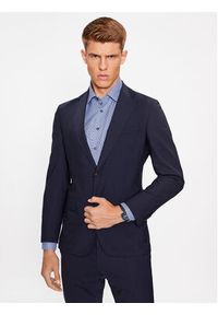 BOSS - Boss Garnitur P-Huge-233 50502500 Granatowy Slim Fit. Kolor: niebieski. Materiał: wełna