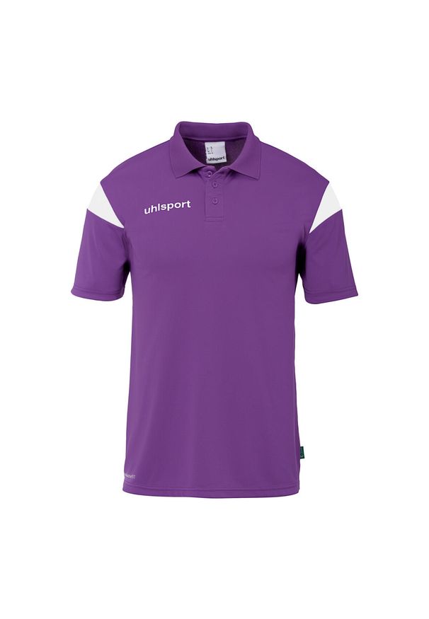 UHLSPORT - Koszulka polo dla dzieci Uhlsport Squad 27. Typ kołnierza: polo. Kolor: fioletowy, biały, wielokolorowy. Wzór: napisy