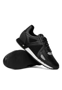 Sneakersy męskie czarne EA7 Emporio Armani X8X076 XK220 N629. Okazja: do pracy, na spacer, na co dzień. Kolor: czarny. Sport: turystyka piesza