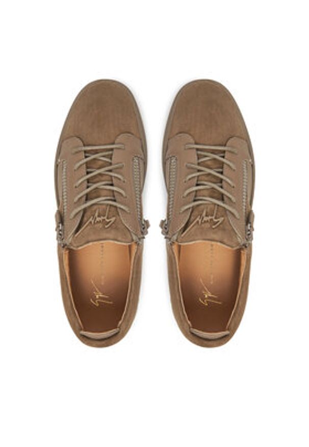 Giuseppe Zanotti - GIUSEPPE ZANOTTI Sneakersy RU40037/003 Brązowy. Kolor: brązowy. Materiał: skóra, zamsz