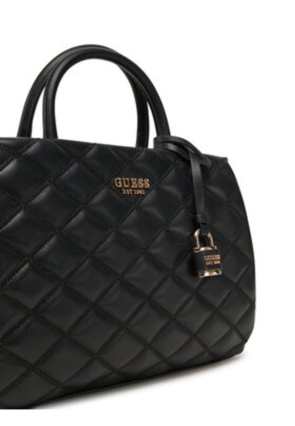 Guess Torebka HWQG96 32060 Czarny. Kolor: czarny. Materiał: skórzane