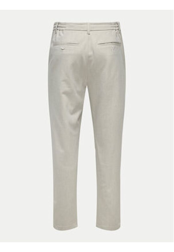 Only & Sons Chinosy Lou 22031615 Beżowy Tapered Fit. Kolor: beżowy. Materiał: syntetyk