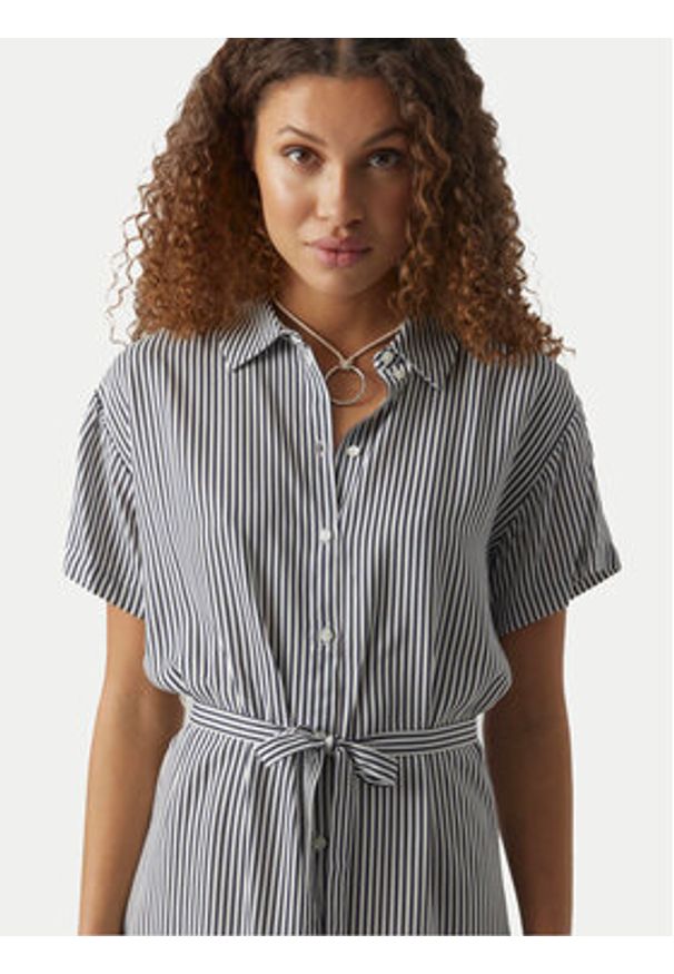 Vero Moda Sukienka koszulowa Bumpy 10279684 Szary Regular Fit. Kolor: szary. Materiał: wiskoza. Typ sukienki: koszulowe