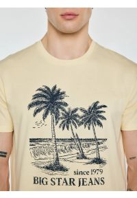 Big-Star - Koszulka męska z kontrastowym nadrukiem żółta Omer 200. Kolor: żółty. Materiał: bawełna, denim. Wzór: nadruk. Sezon: lato. Styl: klasyczny #3