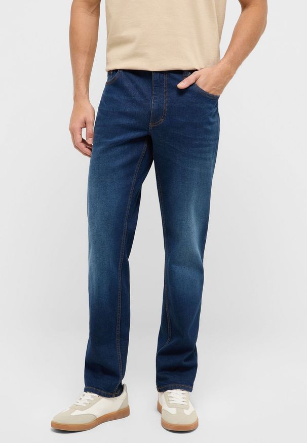 Męskie Spodnie jeansowe Mustang Style Washington Straight Denim Blue 1017439 5000 802