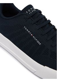 TOMMY HILFIGER - Tommy Hilfiger Sneakersy Th Court Knit FM0FM05823 Granatowy. Kolor: niebieski. Materiał: materiał #3