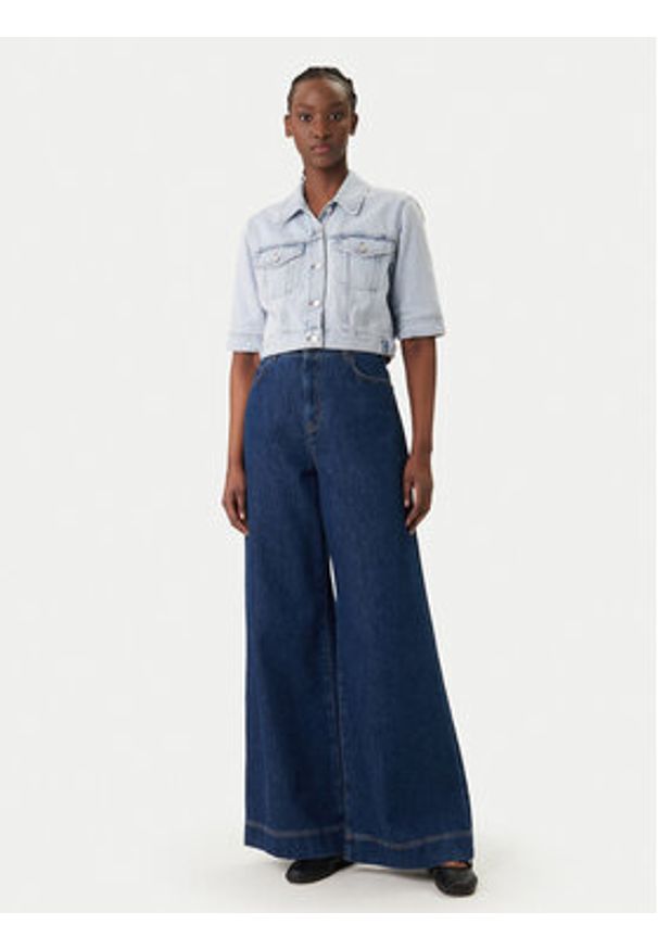 Tommy Jeans Kurtka jeansowa DW0DW22388 Błękitny Regular Fit. Kolor: niebieski. Materiał: bawełna