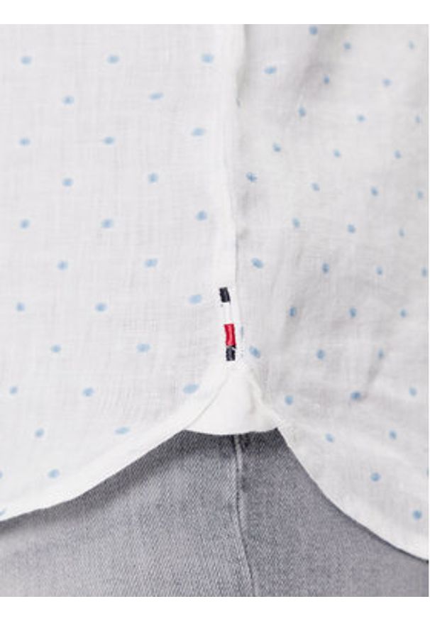 TOMMY HILFIGER - Tommy Hilfiger Koszula MW0MW34615 Biały Slim Fit. Kolor: biały. Materiał: len