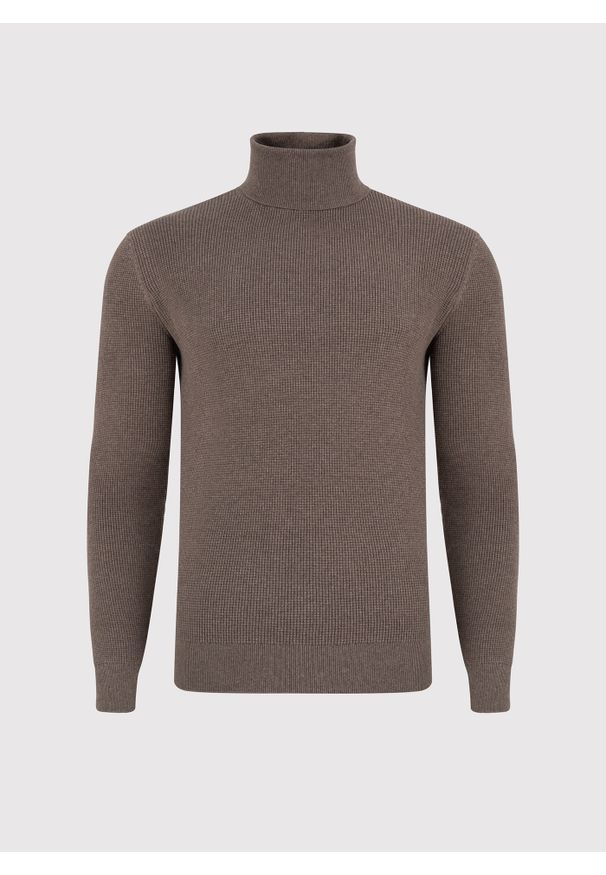 Pako Lorente - PAKO LORENTE – Męski golf w kolorze brązowym. Typ kołnierza: golf. Kolor: brązowy. Materiał: nylon, bawełna. Sezon: jesień
