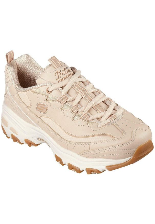 skechers - Adidasy Skechers D'lites-goo, Kobiety. Kolor: brązowy. Materiał: materiał, syntetyk