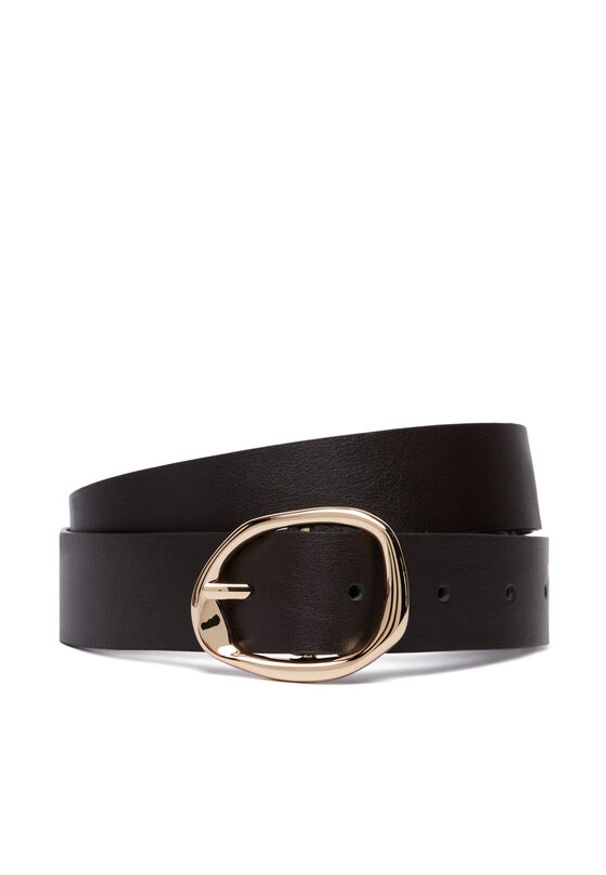 TOMMY HILFIGER - Tommy Hilfiger Pasek Th Sculpt 3.0 AW0AW18697 Brązowy. Kolor: brązowy. Materiał: skóra