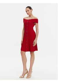 Morgan Sukienka codzienna 251-RMELDO Czerwony Regular Fit. Okazja: na co dzień. Kolor: czerwony. Materiał: syntetyk. Typ sukienki: proste. Styl: casual #4