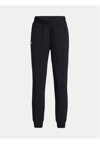 Under Armour Spodnie dresowe Armoursport High Rise Wvn Pnt 1382727-001 Czarny Loose Fit. Kolor: czarny. Materiał: syntetyk