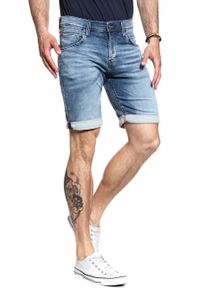 Mustang - SPODENKI MUSTANG Chicago Short DENIM BLUE 1007754 5000 313. Materiał: denim #8