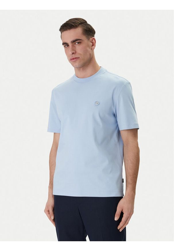 BOSS T-Shirt C-Taut 01 50555844 Błękitny Regular Fit. Kolor: niebieski. Materiał: bawełna