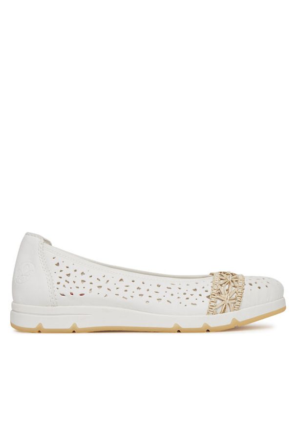 Rieker Baleriny CEO-L3062-80 Biały. Kolor: biały. Materiał: materiał