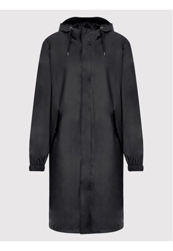 Rains Parka Unisex 18140 Czarny Regular Fit. Kolor: czarny. Materiał: syntetyk