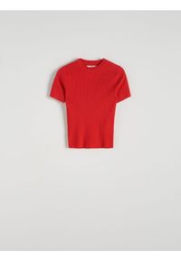 Reserved - Bluzka z wiskozą - czerwony. Kolor: czerwony. Materiał: wiskoza