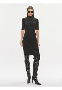 Calvin Klein Sukienka codzienna Stretch Jersey Asymmetric Dress K20K206498 Czarny Slim Fit. Okazja: na co dzień. Kolor: czarny. Materiał: syntetyk. Typ sukienki: proste. Styl: casual #4