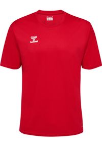 Hummel - Koszulka Poliestrowa Essential Jersey S/S. Kolor: czerwony, wielokolorowy, różowy. Materiał: jersey, poliester