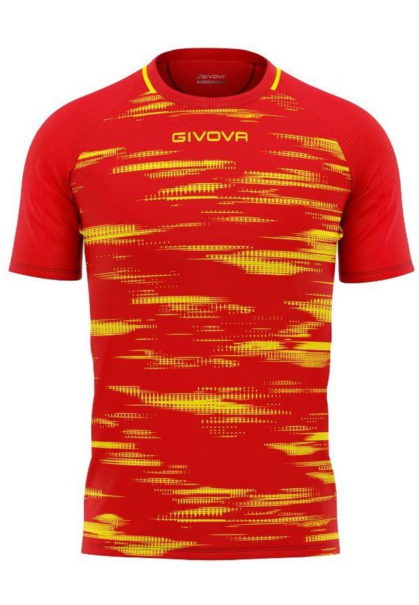 Givova Pixel T-shirt Sportowy Czerwono-Żółty 3XS - Lekki i Oddychający. Kolor: czerwony, żółty, wielokolorowy. Materiał: poliester. Sport: piłka nożna