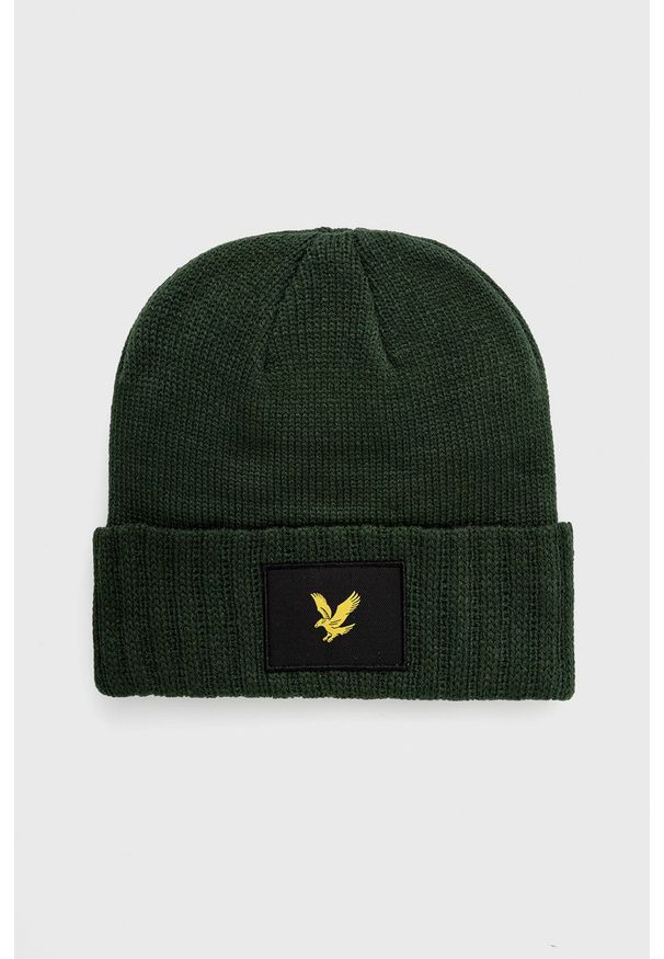 Lyle & Scott - Czapka. Kolor: zielony. Materiał: dzianina, poliester