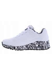 skechers - Buty na co dzień damskie SKECHERS UNO LOVING LOVE. Okazja: na co dzień. Zapięcie: sznurówki. Kolor: biały. Materiał: syntetyk, materiał. Szerokość cholewki: normalna. Wzór: aplikacja. Model: Skechers Sport. Sport: turystyka piesza