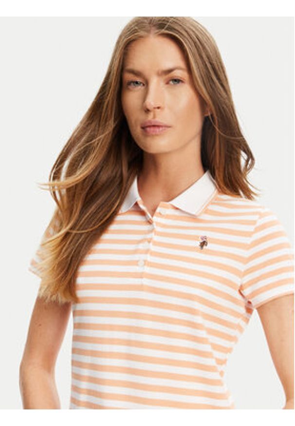 U.S. Polo Assn. Polo WUP1310 Pomarańczowy Regular Fit. Typ kołnierza: polo. Kolor: pomarańczowy. Materiał: bawełna