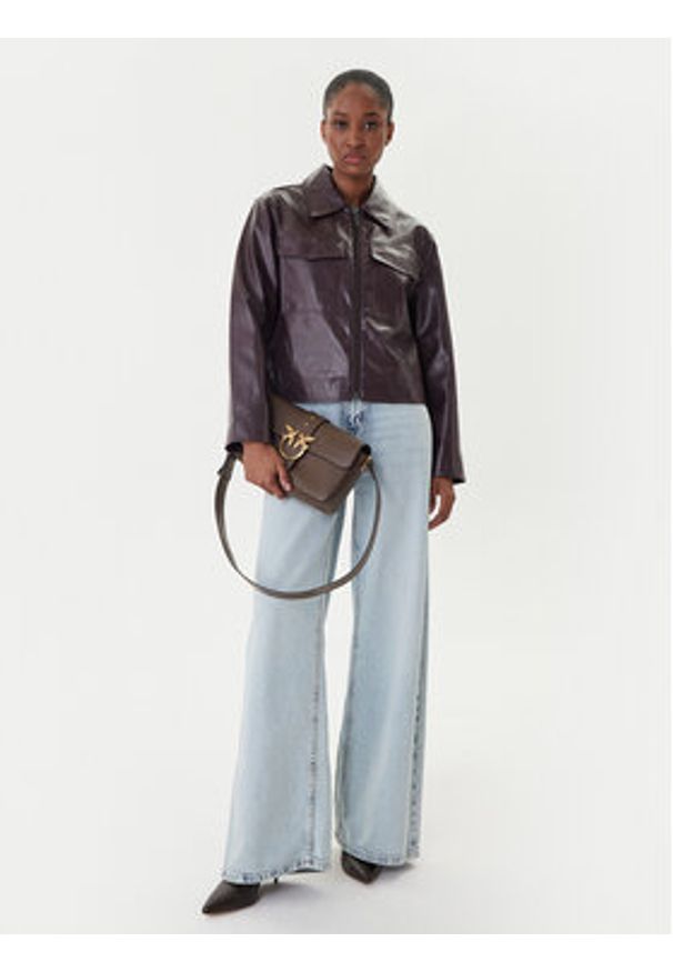 Pinko - PINKO Torebka Love One Mini Slouchy Fl 104524 A0QO Brązowy. Kolor: brązowy. Materiał: skórzane