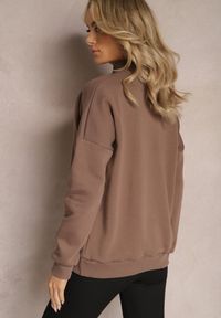 Renee - Brązowa Ocieplana Bluza Bawełniana z Półgolfem Heraia. Kolor: brązowy. Materiał: bawełna #5