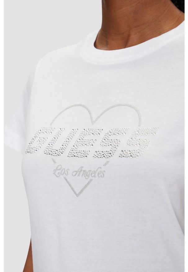 Guess - GUESS Biały damski t-shirt Narciso. Kolor: biały