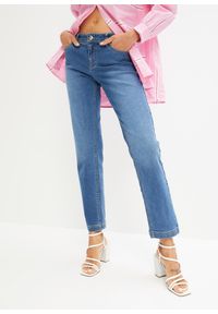 bonprix - Dżinsy ze stretchem, straight, mid waist. Kolor: niebieski #1