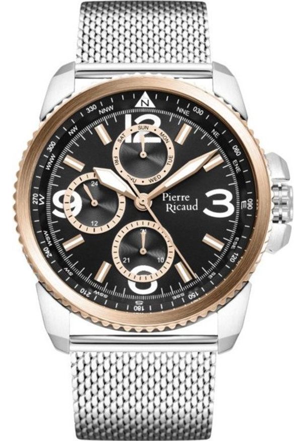 Zegarek Pierre Ricaud Zegarek męski Pierre Ricaud P60026.R1R4QF-SET srebrny. Kolor: srebrny