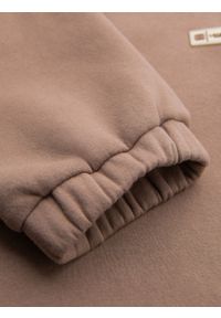Ombre Clothing - Klasyczne spodnie dresowe unisex ze ściągaczami – brązowe V16 OU-PSBC-0100 - XL/XXL. Kolor: brązowy. Materiał: dresówka. Wzór: aplikacja. Styl: klasyczny #6