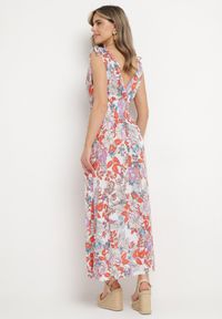 Born2be - Biało-Różowa Sukienka z Kopertowym Dekoltem w Kwiaty z Gumką w Pasie Fionessa. Okazja: na co dzień. Typ kołnierza: dekolt kopertowy. Kolor: biały. Wzór: kwiaty. Typ sukienki: kopertowe. Styl: elegancki, casual, klasyczny #2