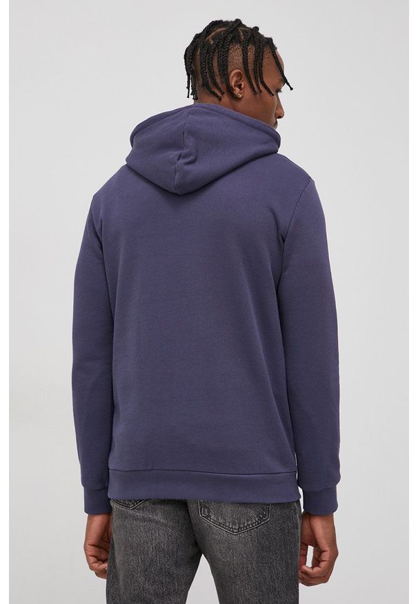 adidas Originals Bluza bawełniana męska kolor granatowy z kapturem z nadrukiem. Okazja: na co dzień. Typ kołnierza: kaptur. Kolor: niebieski. Materiał: bawełna. Wzór: nadruk. Styl: casual
