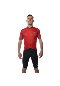 C-LAB - Koszulka rowerowa męska Unica czerwona. Kolor: czerwony. Długość rękawa: krótki rękaw. Długość: krótkie. Sport: kolarstwo