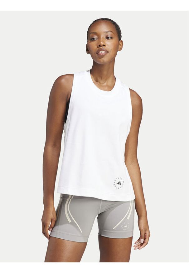 Adidas by Stella McCartney - adidas by Stella McCartney Top IB6858 Biały Regular Fit. Kolor: biały. Materiał: syntetyk, bawełna