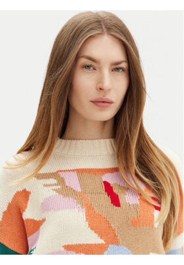 Weekend Max Mara Sweter 2515361181 Kolorowy Regular Fit. Materiał: bawełna. Wzór: kolorowy