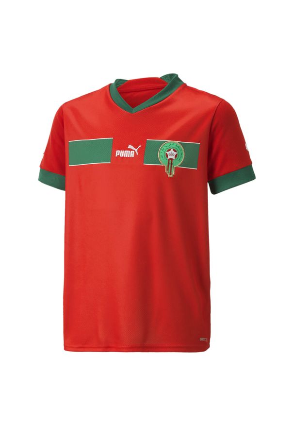 Puma - Młodzieżowa replika koszulki domowej Maroko 22/23 PUMA Red Power Green. Kolor: czerwony, zielony, wielokolorowy. Sezon: lato
