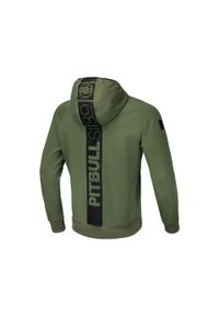 PITBULL - Bluza męska Pitbull rozpinana z kapturem Hermes. Typ kołnierza: kaptur. Kolor: zielony. Sport: fitness