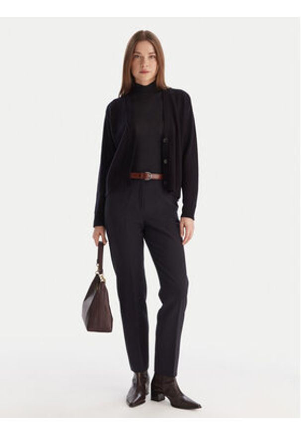 Marella Kardigan Blazer 2525346032 Granatowy Regular Fit. Kolor: niebieski. Materiał: wełna